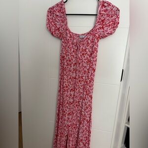 Floral Red Dress